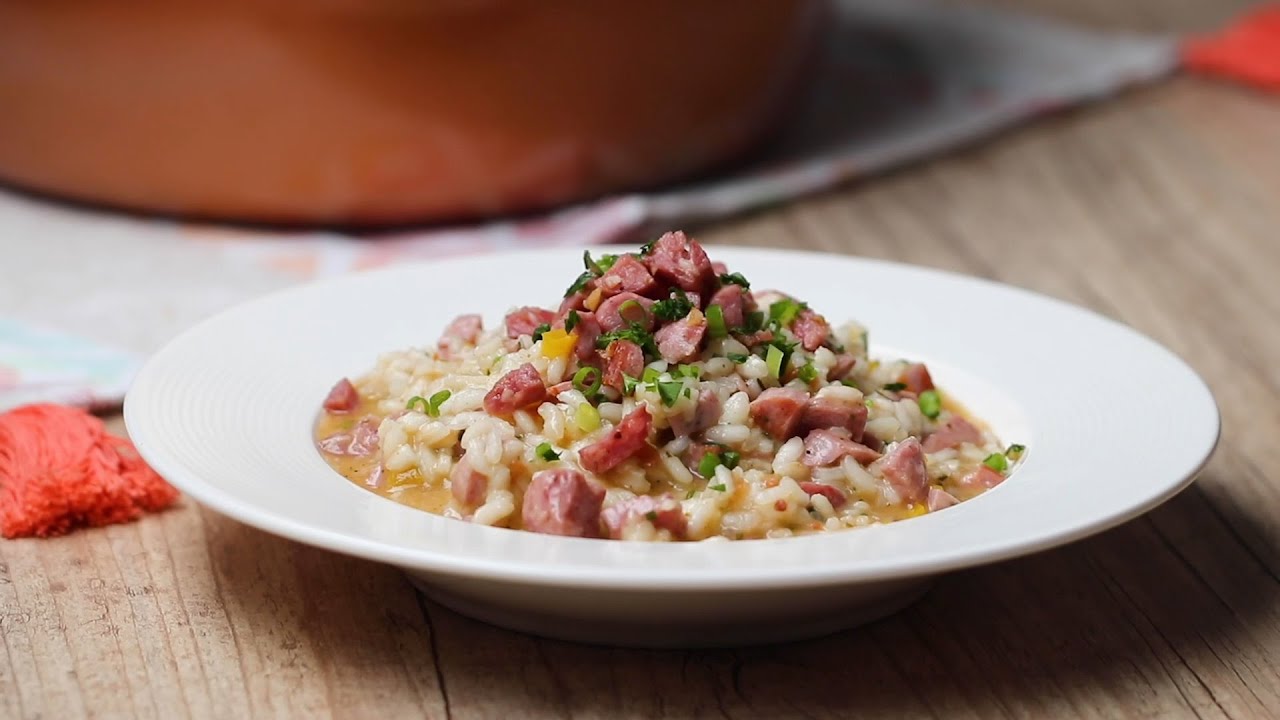 Risoto com linguiça simples rápido