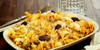 bacalhau simples com azeitonas