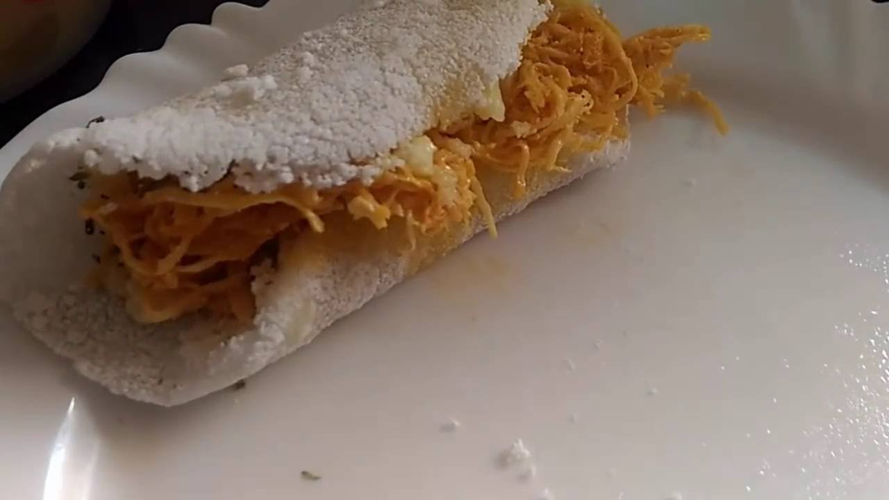 tapioca de frango desfiado