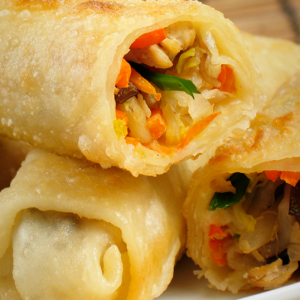 Rolinho primavera de repolho e cenoura