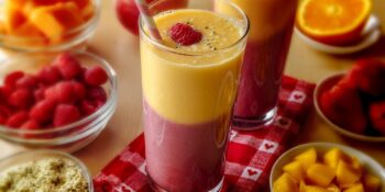Suco de frutas vermelhas e amarelas