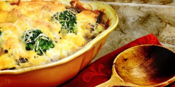 Couve-flor e brócolis gratinado