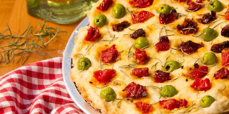 Foccacia com tomate cereja