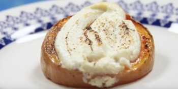 Abóbora batã com queijo de cabra