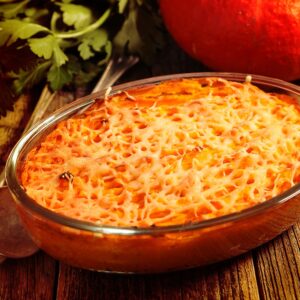 abóbora gratinada com gorgonzola