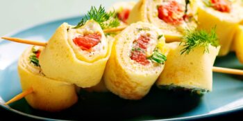 Panqueca de ricota e tomate seco aperitivo