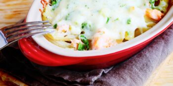 Macarrão com salmão defumado