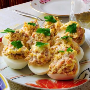 ovos recheados com presunto prático