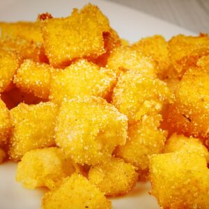 Dadinho de polenta frita tudo gostoso