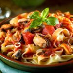 Macarrão com mexilhão tudo gostoso