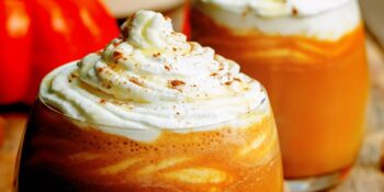Abóbora e leite de coco latte