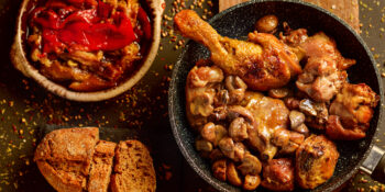 Mix de coelho e frango assados