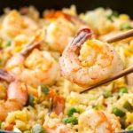 arroz com camarão e abacaxi