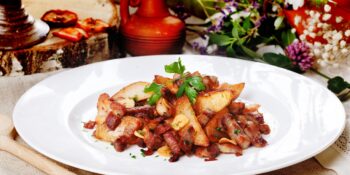 Batatas e bacon