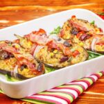Receita de berinjela recheada ao forno