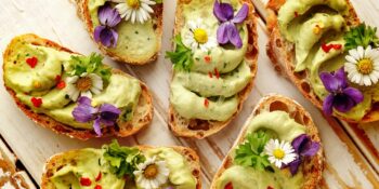 canapé com pasta de abacate