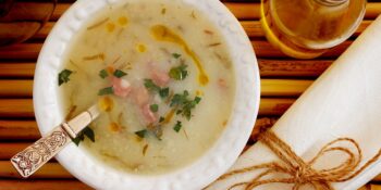 Sopa de palmito com linguiça