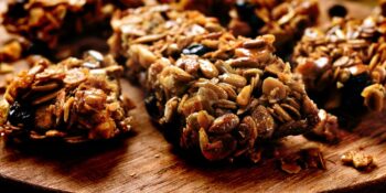 Barra de cereal de nozes e passas