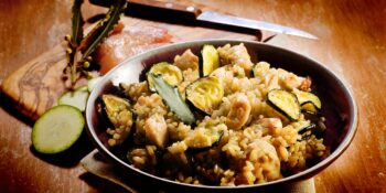 Risoto de frango com abobrinha