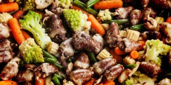 Coração ao forno com legumes