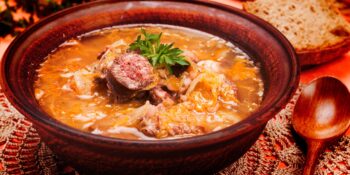 Cevada com linguiça