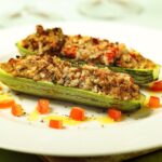 Abobrinha recheada com cream cheese