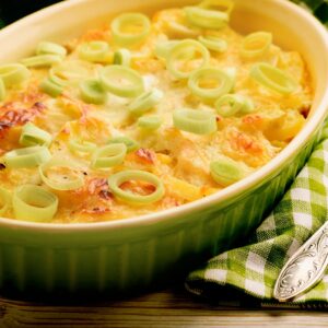 batata gratinada com alho poró tudo gostoso