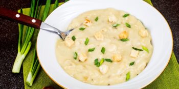 Sopa de canjica branca com leite