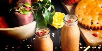 Suco detox de gengibre e pêssego