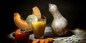 Suco de abóbora com caqui
