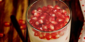 Creme de baunilha com sementes de romã