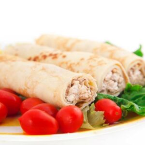 Receita de panqueca com frango e requeijão saudável pro café da manhã