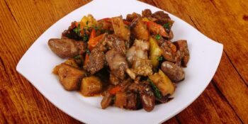 coração ensopado com batata e cenoura