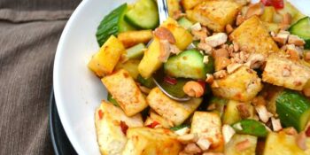 salada de tofu e pepino