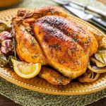 Frango assado com limão