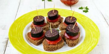 aperitivos de morcela e pimentão