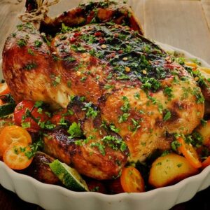 frango assado com ervas finas tudo gostoso