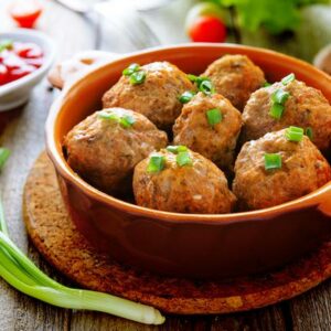 almôndegas de frango assadas tudo gostoso