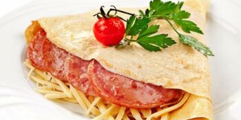 panqueca de queijo e lombo defumado