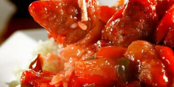 carne de porco picante no molho agridoce