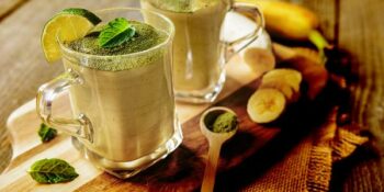 vitamina de banana e chá verde