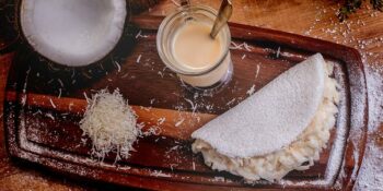 tapioca com coco e leite condensado