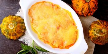 gratinado de abóbora com leite de coco