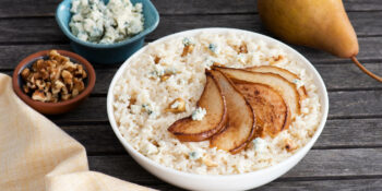 Risoto de gorgonzola e pera