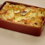 batata gratinada com queijo e presunto