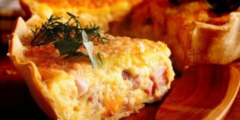 quiche de queijo brie e bacon