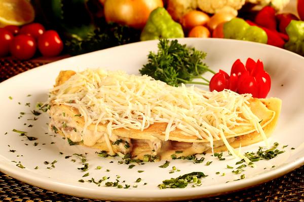 Panqueca com frango e cogumelos | Receita gourmet muito simples