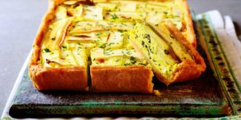 quiche com espinafre e abobrinha
