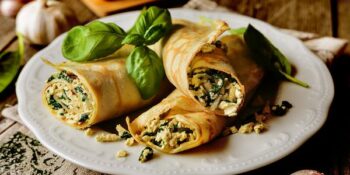 panqueca com ricota, couve e espinafre