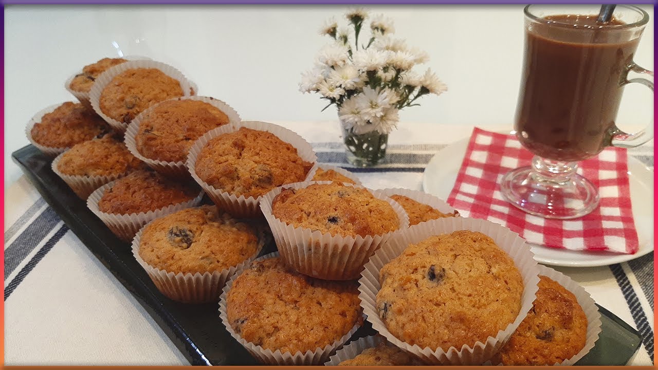 Como fazer muffin com amêndoas e passas?